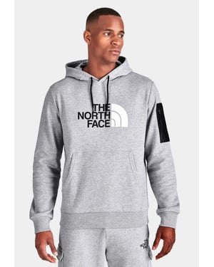 The North Face Logo Woven Pocket Hoodie in Lichtgrijs