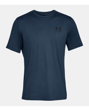 Under Armour Heren Sportstyle T-shirt met Korte Mouwen en Linker Borst, Marineblauw