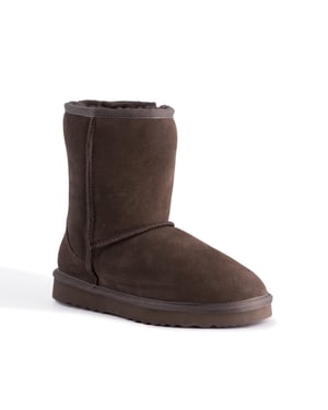 Aus Wooli "Cronulla" Australia Mid Calf Sheepskin Boot, Chocolate