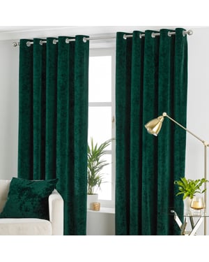 Verona Crushed Velvet Eyelet Curtains