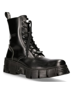 New Rock Stövlar Läder Ankle Tower Biker Boots-M-WALL026N-C5