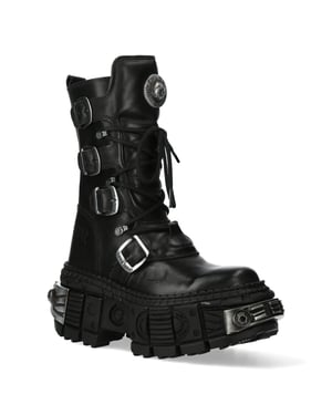 New Rock Mid Calf Gothic läderstövlar-WALL1473-S3
