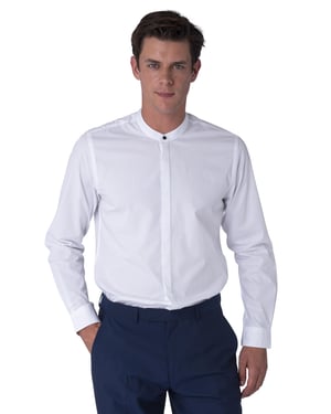 Harry Brown Joshua White Grandad Cotton Shirt