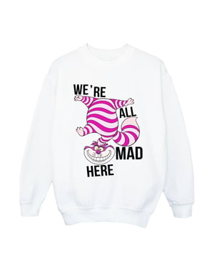 Disney Meisjes Alice In Wonderland Allemaal Gek Hier Sweatshirt (Wit)