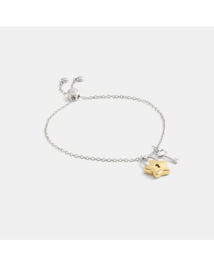 Star Padlock and Key Slider Bracelet