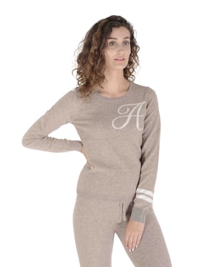 Crown Of Edinburgh Cashmere Crew Neck Sweater Stockbridge Camel A