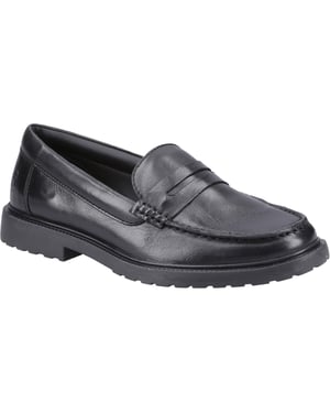 Hush Puppies Verity Slip On Leren Vrouwen Zwarte Loafers