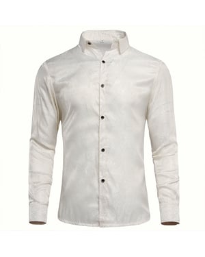 Slim Fit broderad vit Paisley-skjorta