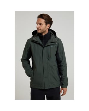 Mountain Warehouse Herr Thunderstorm 3 i 1 Vattentät Jacka (Khaki)