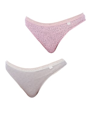Set van 2 katoenen strings 1031159 Dames