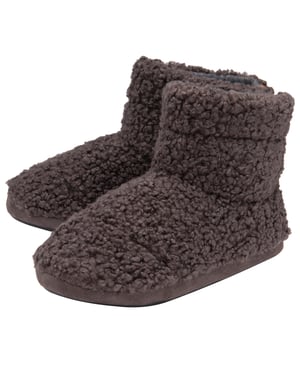 DUNLOP - Heren Fuzzy Sherpa Geheugen Schuim Slippers (8, Antraciet)