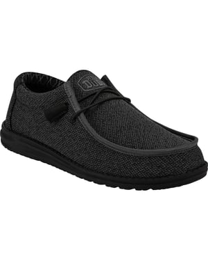 HEYDUDE Wally Sox Faux Suede Heren Micro Totaal Zwart Bootschoenen