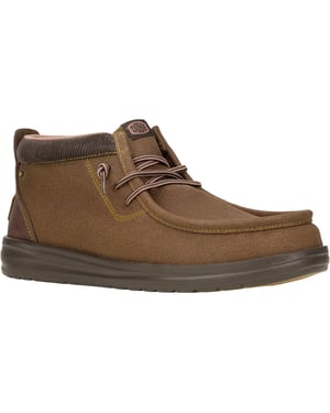HEYDUDE Wally Mid GripR Canvas herenlaars donkerbruin