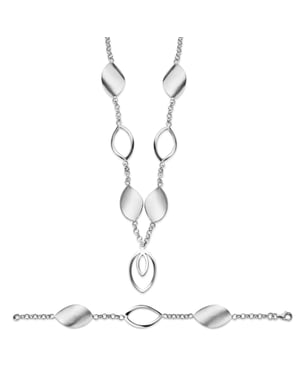 Orphelia Dames 925 Sterling Zilveren Set: Armband + Oorbellen - Zilver SET-020