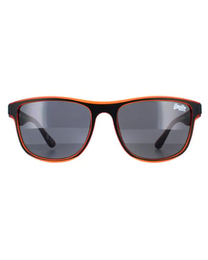 Superdry Rockstep 104 matzwart oranje donkergrijze zonnebril