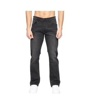 Crosshatch Mens Winsbury Bootcut Jeans (Black Wash)