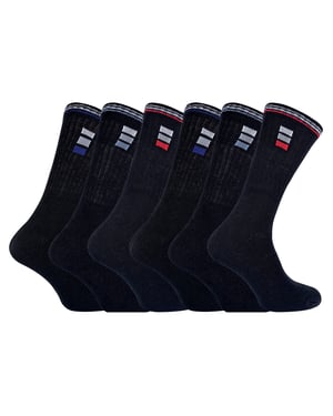 SOCK SNOB - 6-PACK HERR SPORTSTRUMPOR I BOMULL MED RANDIGT MÖNSTER