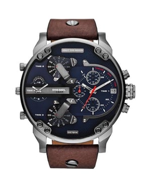 Diesel DZ7314 Mr Daddy Dual Time Chronograaf Navy Blauw Wijzerplaat Herenhorloge