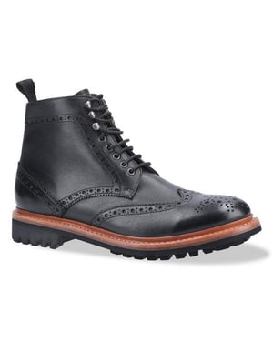 Cotswold Heren Rissington Commando Lace Up Leren Kleding Laars (Zwart)