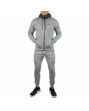 Nike Air heren fleece trainingspak volledige set grijs