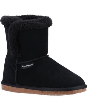Hush Puppies Meisjes Ashlynn Suede Slippers (Zwart)