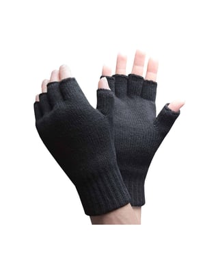 Mens Winter Warm 3.2 TOG Fleece Lined Insulated Fingerless Gloves