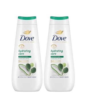 Dove Advanced Care Body Wash Hydrating Care 24H Renewing Micromoisture, 2x400ml