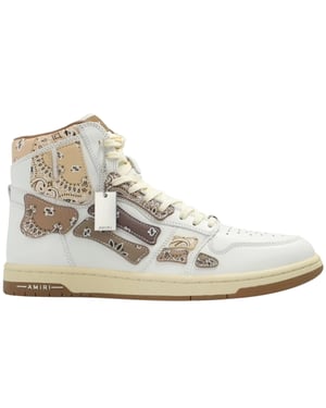 Amiri Bandana Skel Top hoge witte sneakers