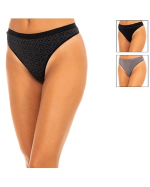 Pack-3 Cotton Strech Thongs with inner lining D4C19 woman