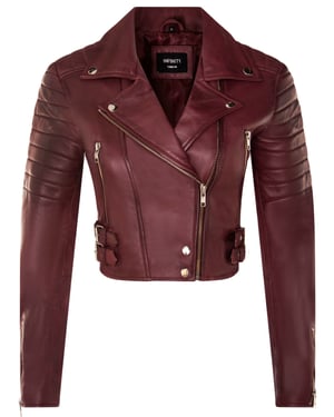 Womens Brando Cropped Leather Jacket-Longtown
