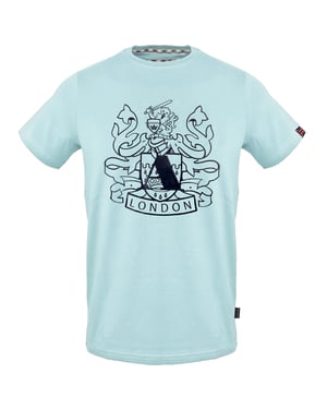 Aquascutum Large Shield Aldis Logo Sky Blue T-Shirt