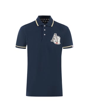 Aquascutum AQ 1851 Embroidered Tipped Navy Blue Polo Shirt