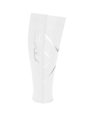 2XU Flexible Compression Unisex White/Silver Calf Guards