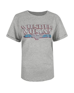 DC Comics Wonder Woman Retro Womens Grey T-Shirt