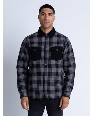 Luke 1977 Men's Ellan Valley Regular Fit Overshirt in Grey