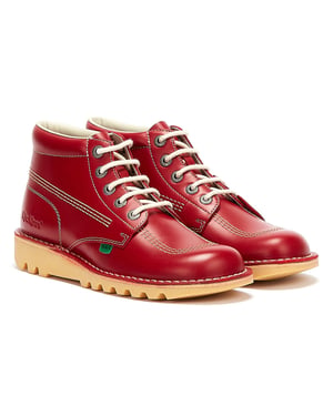 Kickers Kick Hi Heren Rood Leren Laarzen