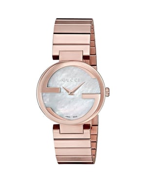 Gucci YA133515 Interlocking Mother of Pearl Dial Ladies Watch