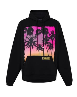 Dsquared2 Sunrise Design Herca Fit Svart Hoodie