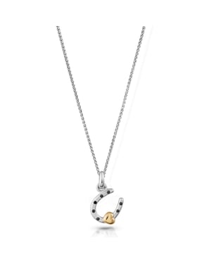 Orphelia 'Aurora' Women's 925 Sterling Silver Chain with Pendant - Silver/Gold ZH-7525