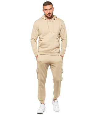 Enzo | Heren Pullover Hoodie Tracksuit Set - Stone