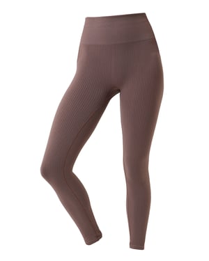 Björn Borg - Ladies Seamless Ribbed Footless Tights Leggings - Mauve