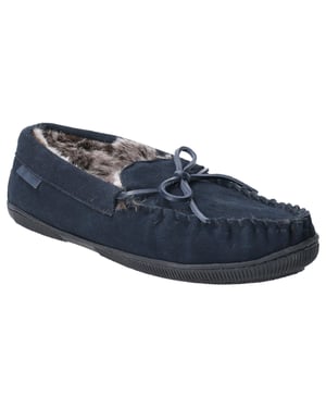 Hush Puppies Mens Ace Slip On Leather Slipper (Navy)