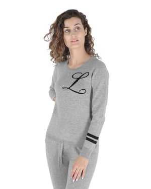 Crown Of Edinburgh Cashmere Crew Neck Sweater Stockbridge Grey L