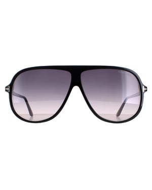 Tom Ford Spencer 02 FT0998 01B glanzend zwarte zonnebril met rookverloop