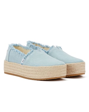 TOMS Washed Denim Valcia Pastel Blue Women's Blue Espadrilles