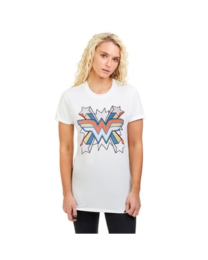 Women's D.C. Comics White Wonder Woman 'Burst' T-Shirt