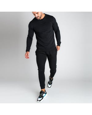 MYT Mens Crew Neck Tracksuit Black