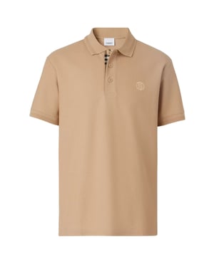 Burberry Branded Circle Logo Camel Beige Polo Shirt