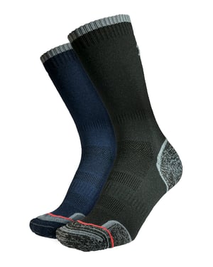 1000 Mile - 2 Pack Mens Walking Single Layer Breathable Padded Socks - Charcoal / Navy