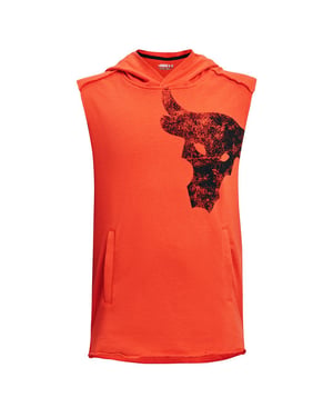 Under Armour Project Rock Terry Kids Orange Hoodie Top